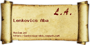 Lenkovics Aba névjegykártya